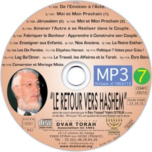 N°7 Les cours 100 à 115 : de "De l'Émotion à l'Acte" à "Conversion et Mariage Mixte"