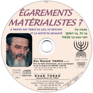 Égarements Matérialistes ? Gad, Reouven  et 1/2  Menashé