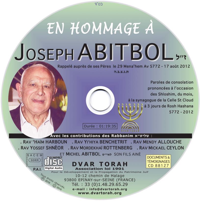 Hommage à M. Joseph ABITBOL zal