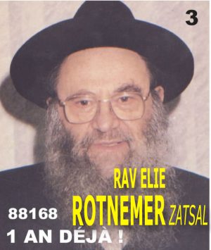 Un an déjà que Rav Eliyahou Rotnemer Zatsal nous a quittés